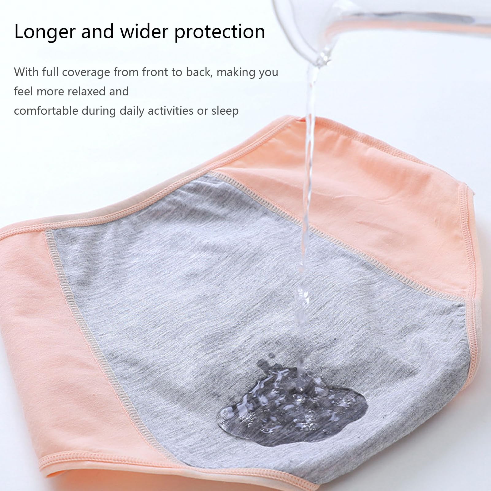 Incontinence Underwear for Women, Cotton Incontinence Protective Briefs, Overnight Plus Size Panties, 6Pcs,Multi Colored,XXL