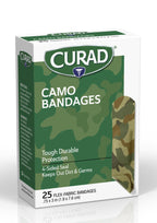 CURAD Green Camo Flex-Fabric Adhesive Bandage, 3/4 x 3, 25 Count