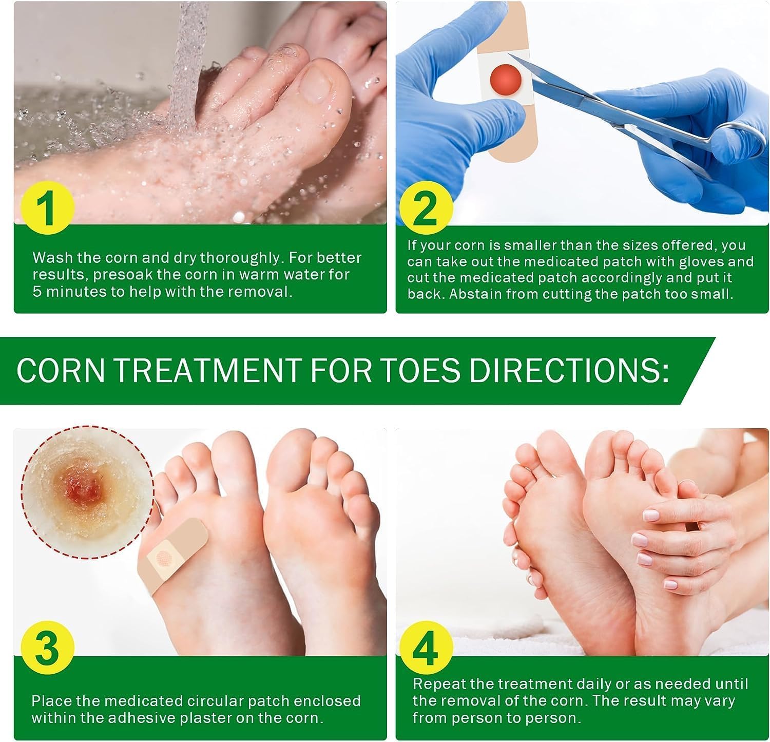 Corn Removers for Toes Feet Bandages: Corn Cushions and Small Callus Removal with 40% Salicylic Acid Long Adhesive - for Adult S