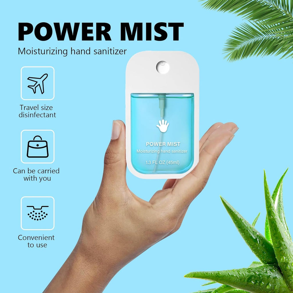 NLIEOPDA Power Mist Hand Sanitizer Spray, Spray Power Mist Hydrating Sanitizer Spray Travel Size, Portable Pocket Hand Sanitizer