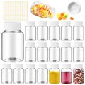 Lamoutor 18Pcs Clear Pill Bottle Plastic Medicine Bottle Empty Reagent Chemical Containers with Caps for Liquid Solid Powder Med