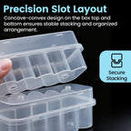 KBVASOTZ Twin-Pack 10mL Vial Organizer for Refrigerator - 2x10 Slots Stackable Plastic Medical Case, Fridge & Freezer Safe Holde