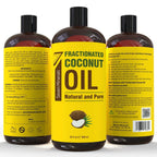 Seven Minerals, Pure Fractionated Coconut Oil - Big 32 fl oz Bottle - Non-GMO, 100% Natural, Lightweight Massage Oil for Massage