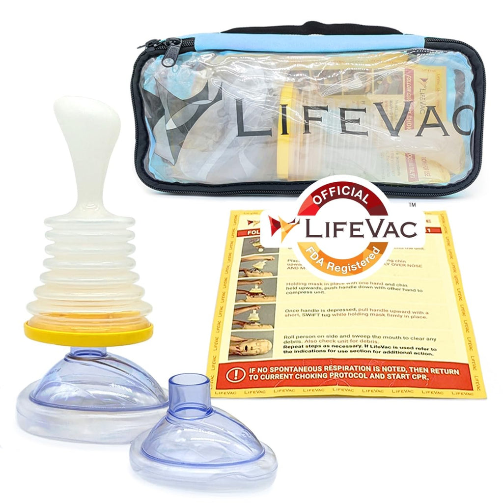 LifeVac Blue Travel Kit - Portable Suction Rescue Device, First Aid Kit for Kids and Adults, Portable Airway Suction Device for 