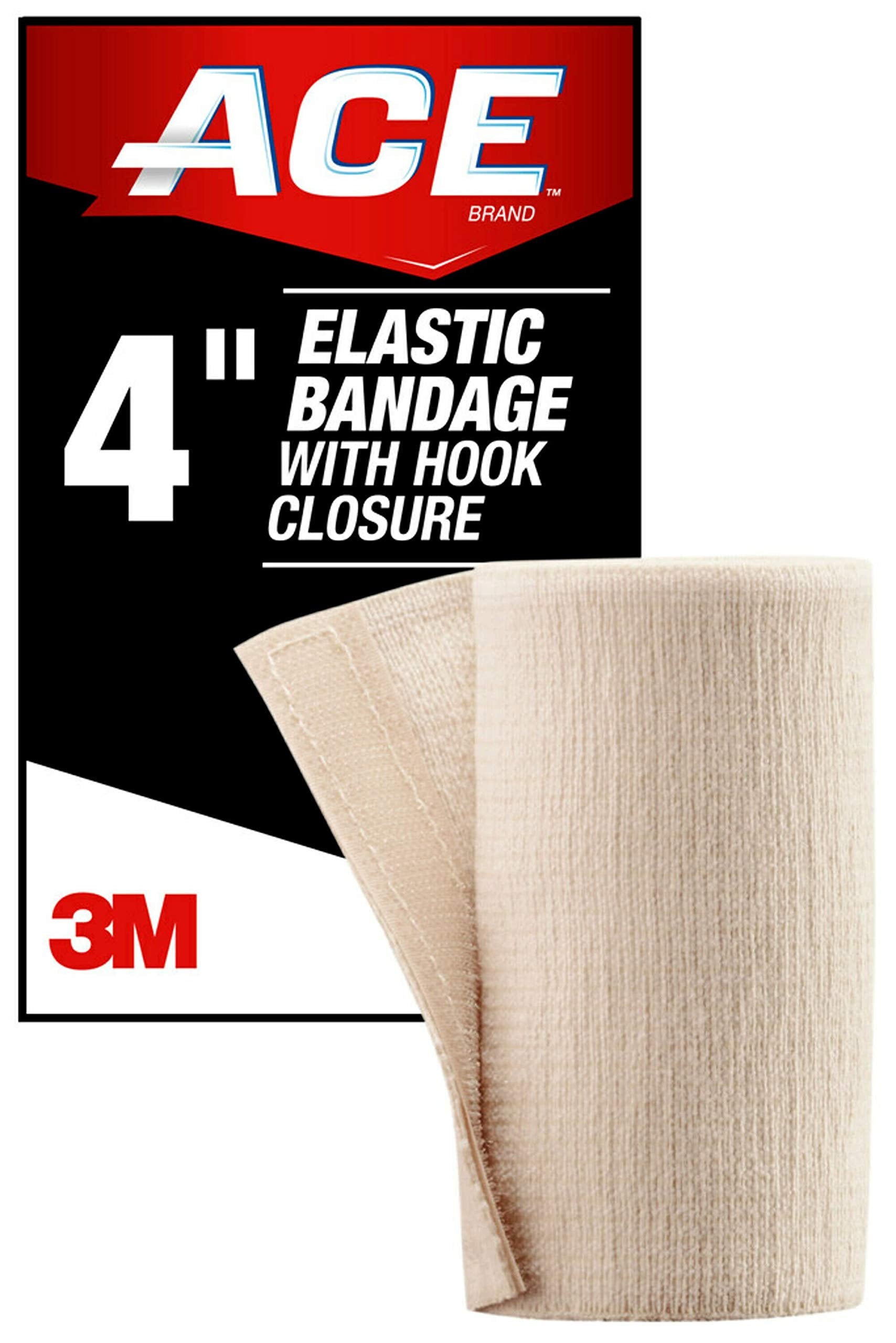 ACE 4'' Elastic Bandage with Hook Closure, Beige