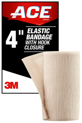 ACE 4'' Elastic Bandage with Hook Closure, Beige