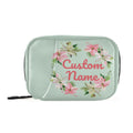 Custom Pill Box 7 Day Pill Case Bag Christmas Flower Personalized Name Travel Pill Organizer Bag with Zipper Portable Weekly Cas