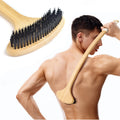 NURENDER Bamboo Back Scratcher, Oversized Body Scratcher with 22    Curved Long Handle and 2 in 1 Wide Scratching/Massaging Head