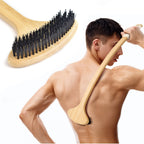 NURENDER Bamboo Back Scratcher, Oversized Body Scratcher with 22    Curved Long Handle and 2 in 1 Wide Scratching/Massaging Head