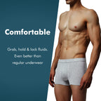 AIRCUTE Washable Absorbency Urinary Incontinence Underwear for Men Bladder Leakage Protection Boxer Briefs, 3 Pack (Large, 3 Gra