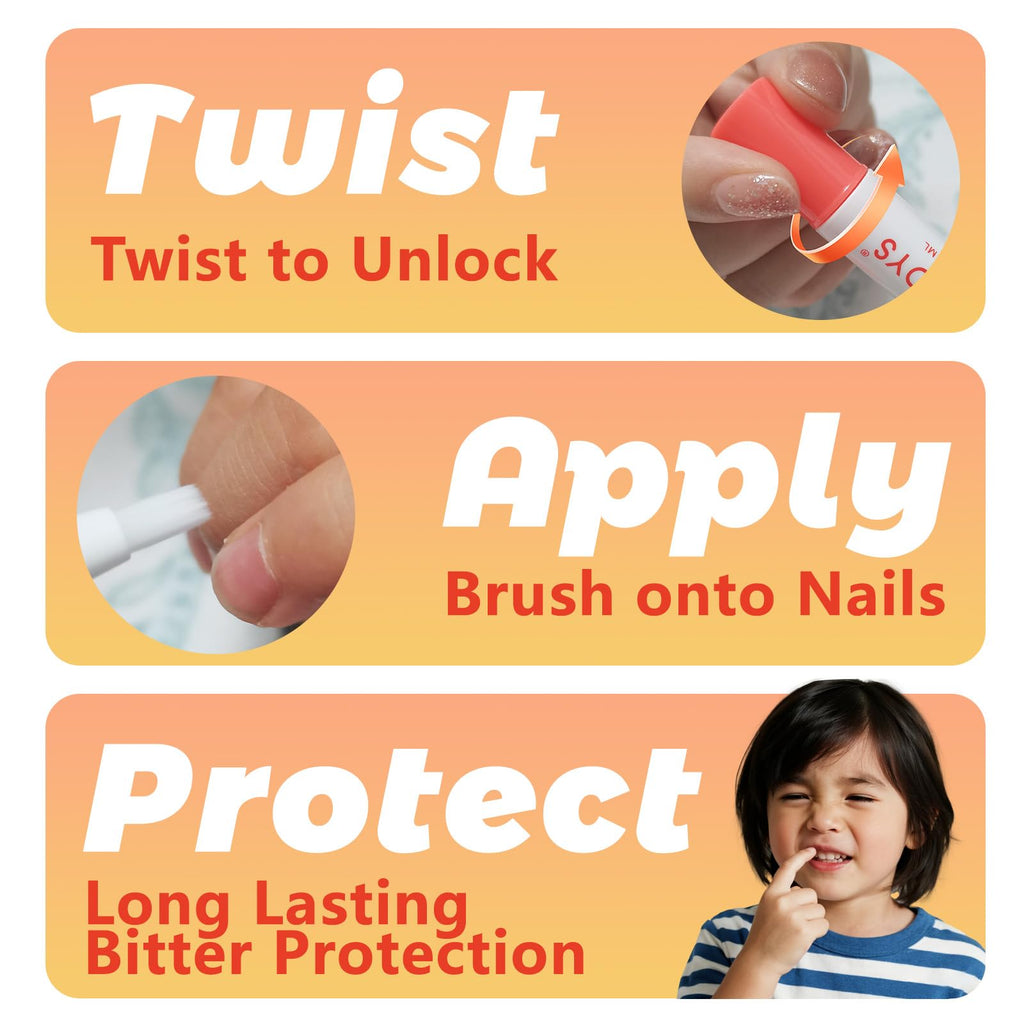 GANWOYS Stop Nail Biting Pen - Bitter Nail Biting Treatment for Kids & Adults,Thumb Sucking Deterrent, Safe Plant-Based Formula,
