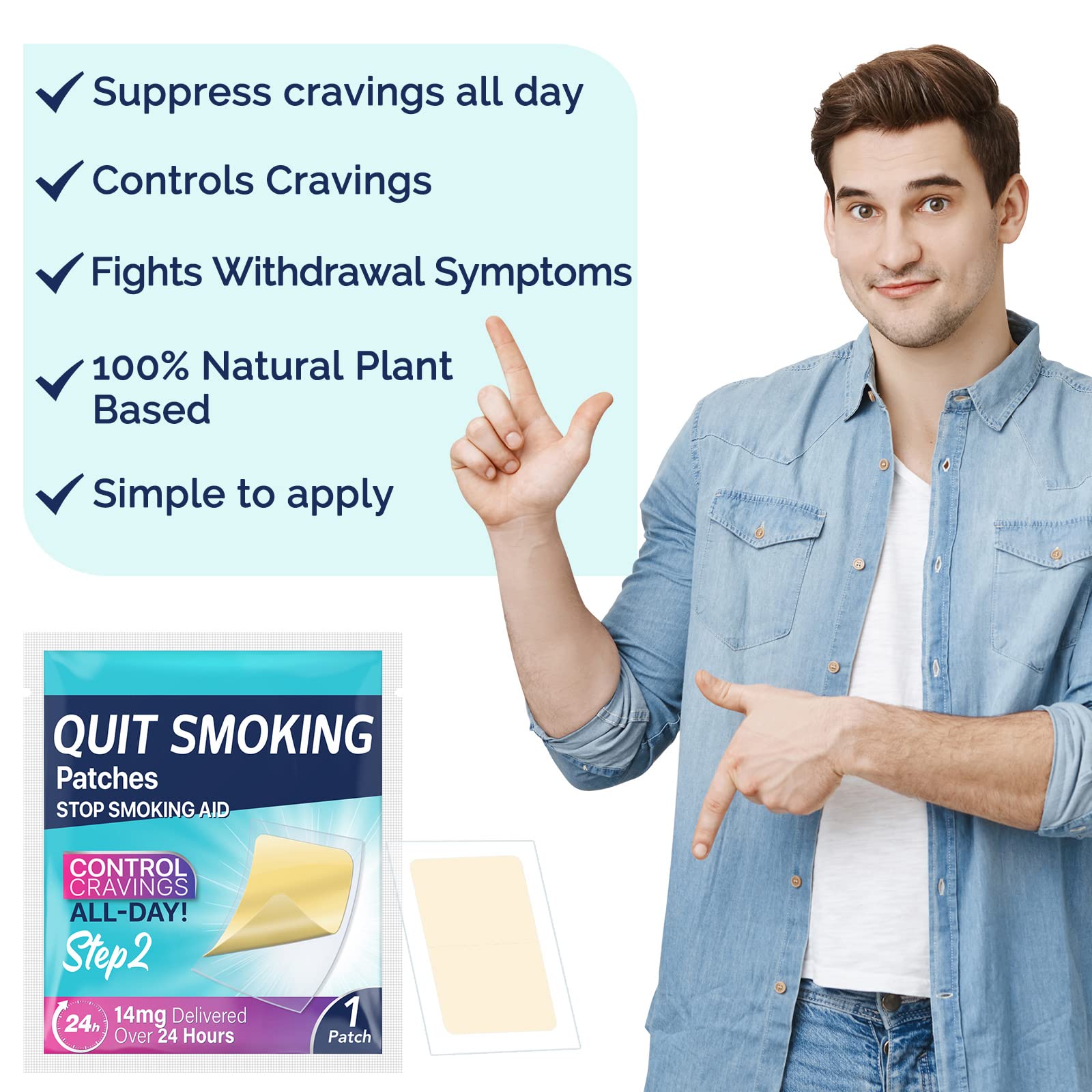 XWXUANYE 14 mg Step 2 Patches, Stop Patch, Aid, Easy and Effective Anti-Stickers, Best Product to Help Stop, Transdermal System