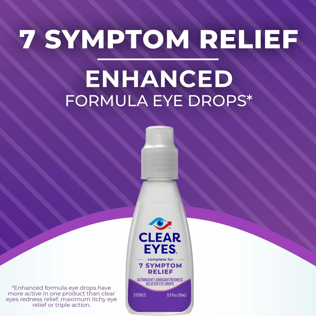 Clear Eyes 7 Symptom Relief Eye Drops, 0.5 Fl Oz
