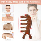 Gjinxi Wooden Scalp Massager, Hair Growth Comb for Scalp Gua Sha, Wood Head Massager with Wide Tooth for Hair Care, Wooden Scalp