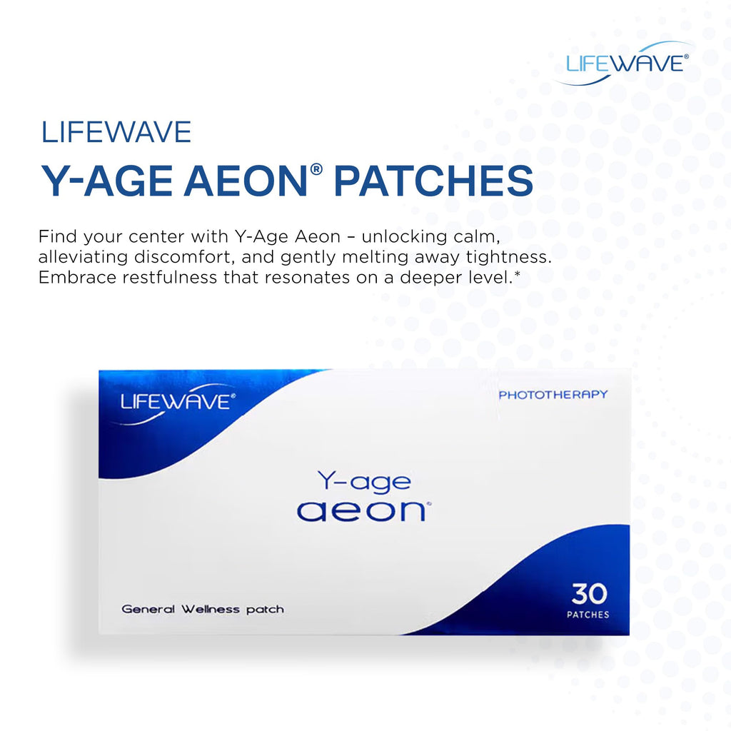 LifeWave Y-Age Aeon Patches - Helps You to Relax - No Drugs, or stimulants - Gentle Phototherapy Patches, Easy 12-Hour Wear - 30