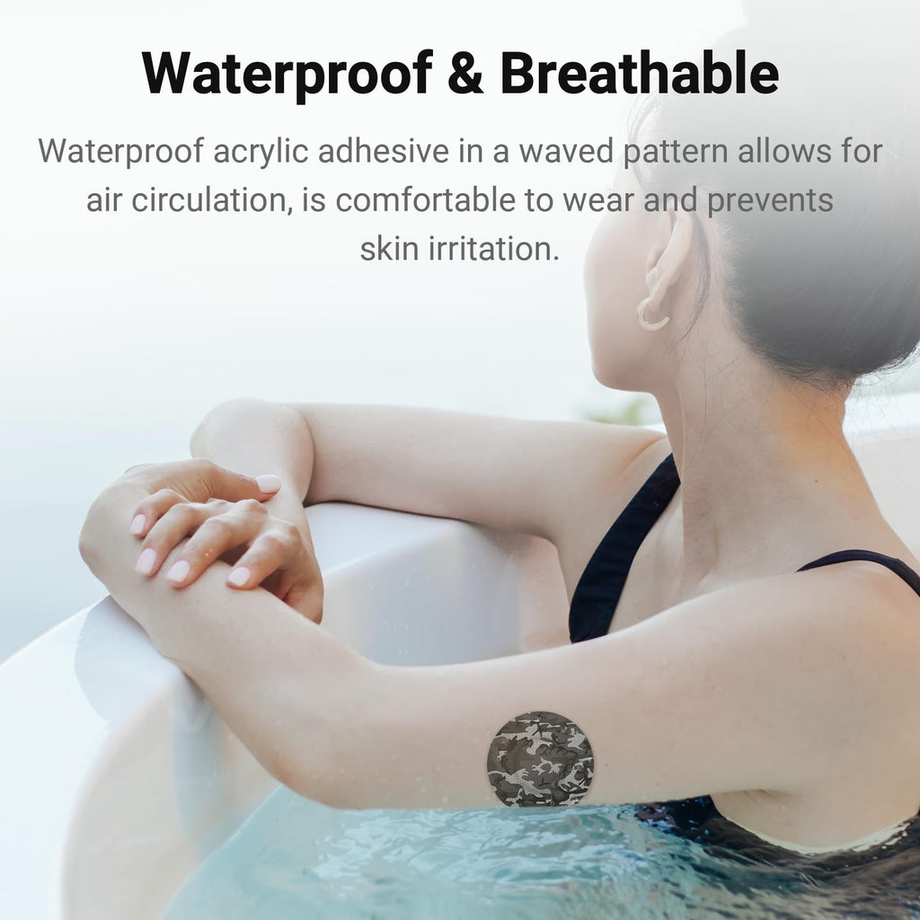 Kovoq Libre 2 Sensor Covers Waterproof Camo, 16 Pack Freestyle Libre 2 & Lingo Sensor Patches, Reusable Protecive Hard Shell Cov