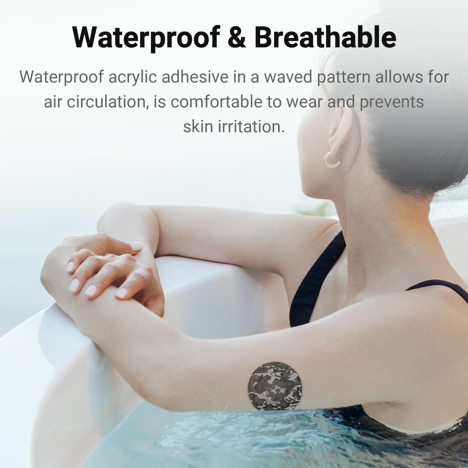 Kovoq Libre 2 Sensor Covers Waterproof Camo, 16 Pack Freestyle Libre 2 & Lingo Sensor Patches, Reusable Protecive Hard Shell Cov