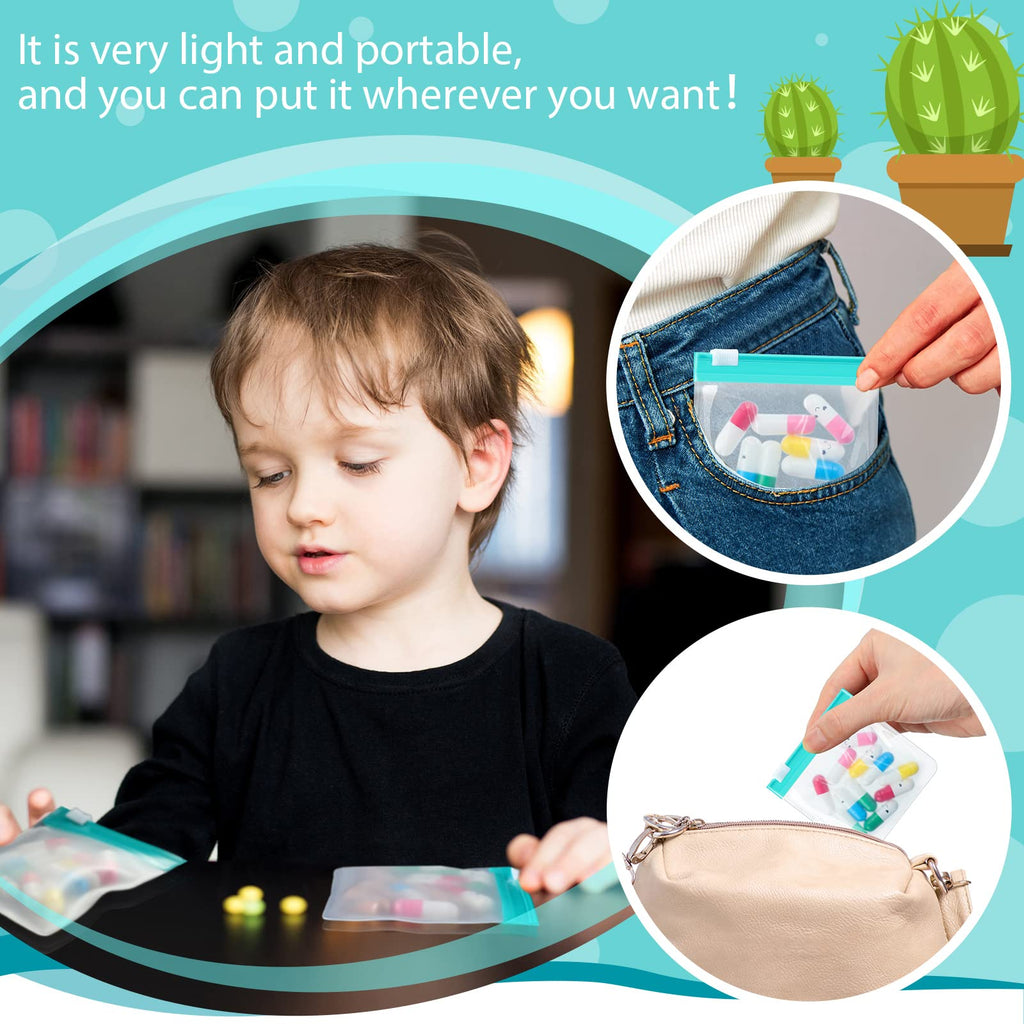 24 Pieces Pill Pouch Bags Zippered Pill Pouch Set Reusable Translucent Medicine Organizer Self Sealing Medicine Bag Travel Plast
