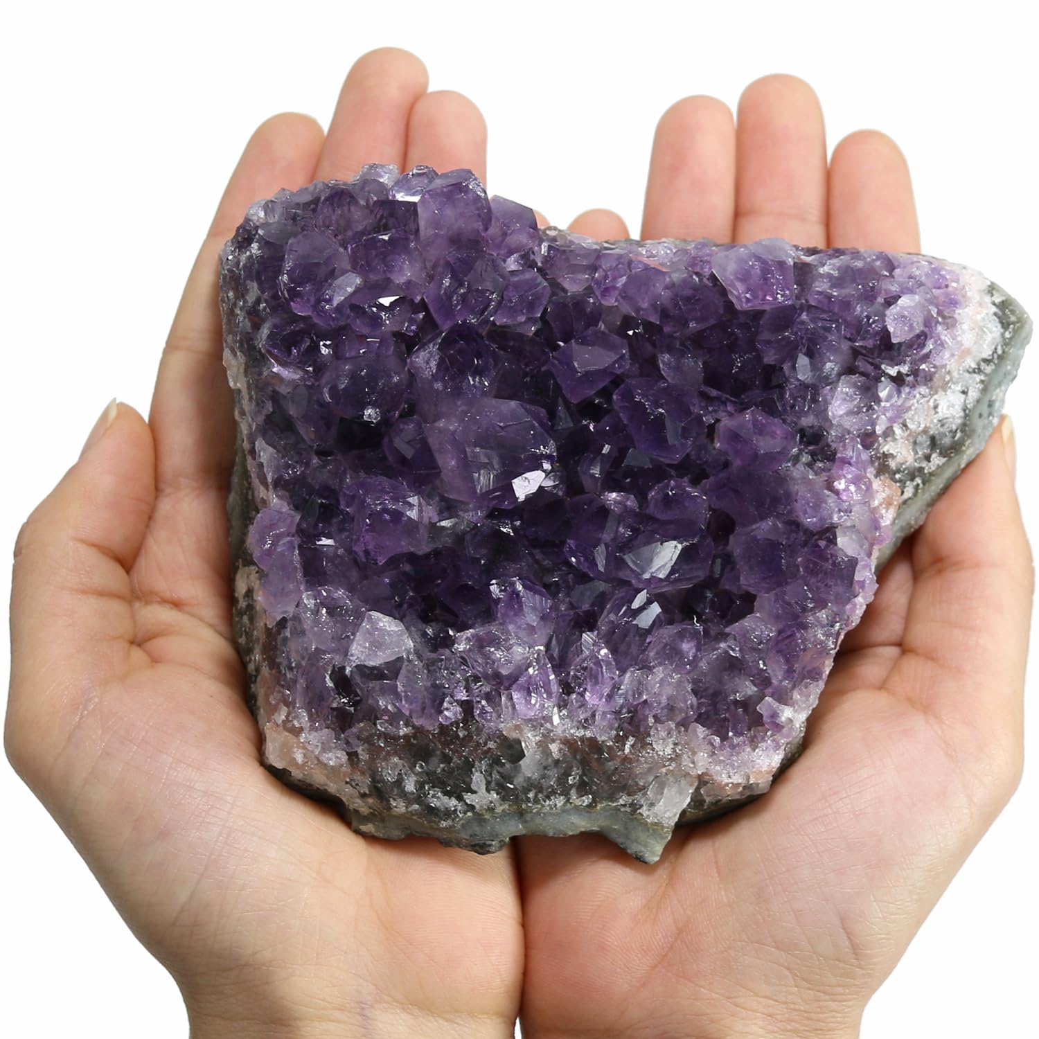 Nvzi Amethyst Crystal Rock, Real Amethyst Stone, Natural Purple Crystals and Healing Stones, Amathesis Crystal Cluster Geode, Am