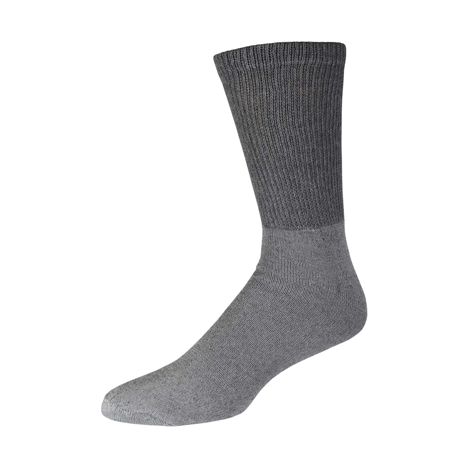 Big and Tall Diabetic Cotton Neuropathy Crew Socks, King Size Mens Athletic Crew Socks (13-16, Black/Gray/White) - 3 pairs