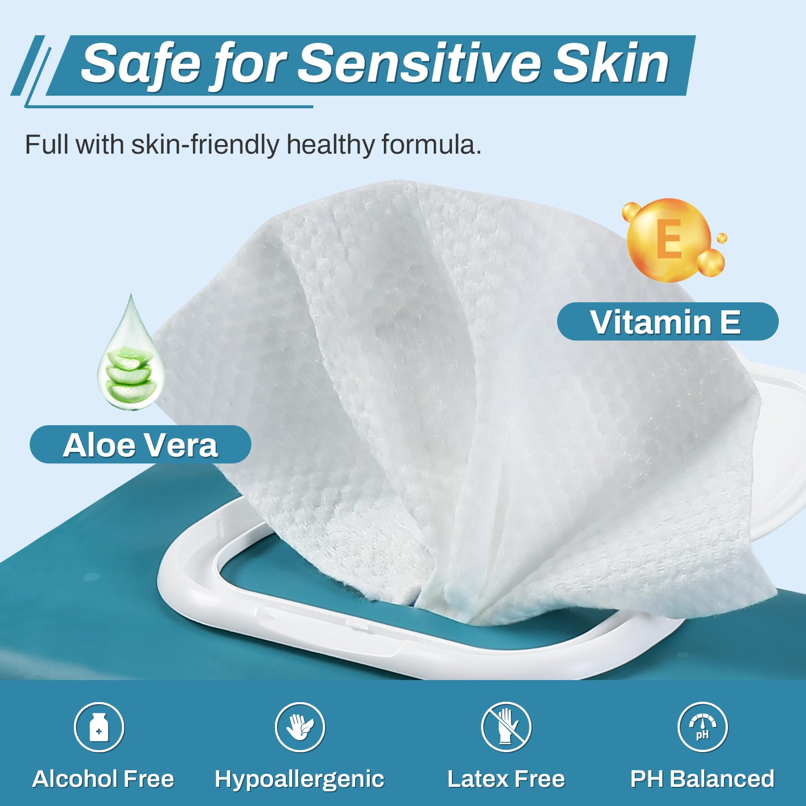 720 Count (12 Packs of 60) Wipes for Adults, 8 x 12 Extra Large for Incontinence & Cleansing, Disposable Body Shower & Bath Wipe