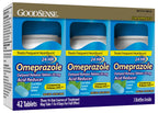 GoodSense Omeprazole Delayed Release Coated Tablets 20 mg, Cool Mint, Treats Frequent Heartburn, Acid Reducer, Heartburn Medicin
