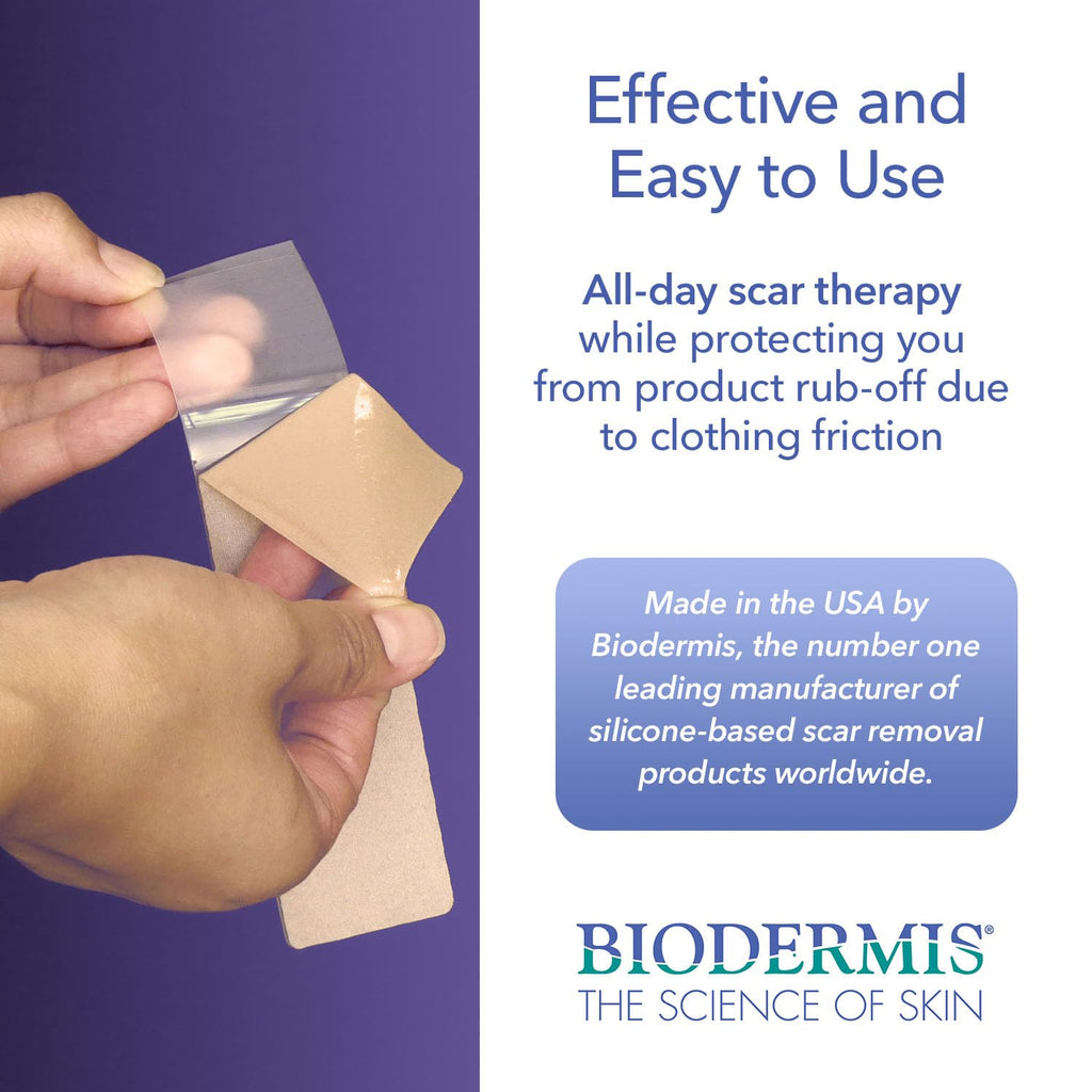 BIODERMIS Epi-Derm Keloid C-Strips, Silicone Gel Sheeting for Scars, Ideal for C-Section, Tummy Tuck, Hysterectomy & Cardiac Sur