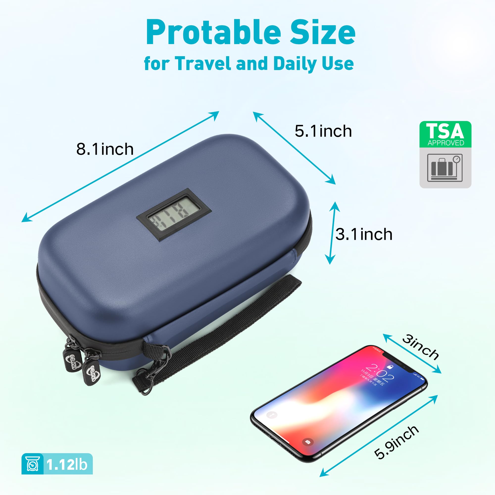 Gelozid Insulin Cooler Travel Case with Temperature Display 24h, TSA Approved Diabetes Travel Case with 2x160g Ice Packs for Dai