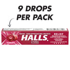 Halls Halls Cherry Cough Drops - with Menthol - 180 Drops (20 sticks of 9 drops), 20 Count