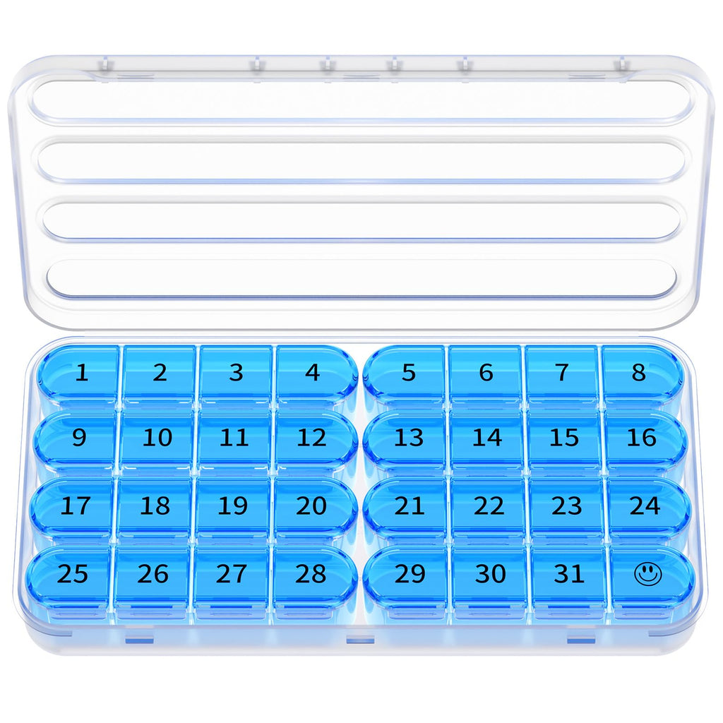 Zoksi Monthly Pill Organizer 1 Times a Day, 30 Day Pill Box Organizer,One Month Pill Case for Travel, 31 Day Daily Medcine Conta