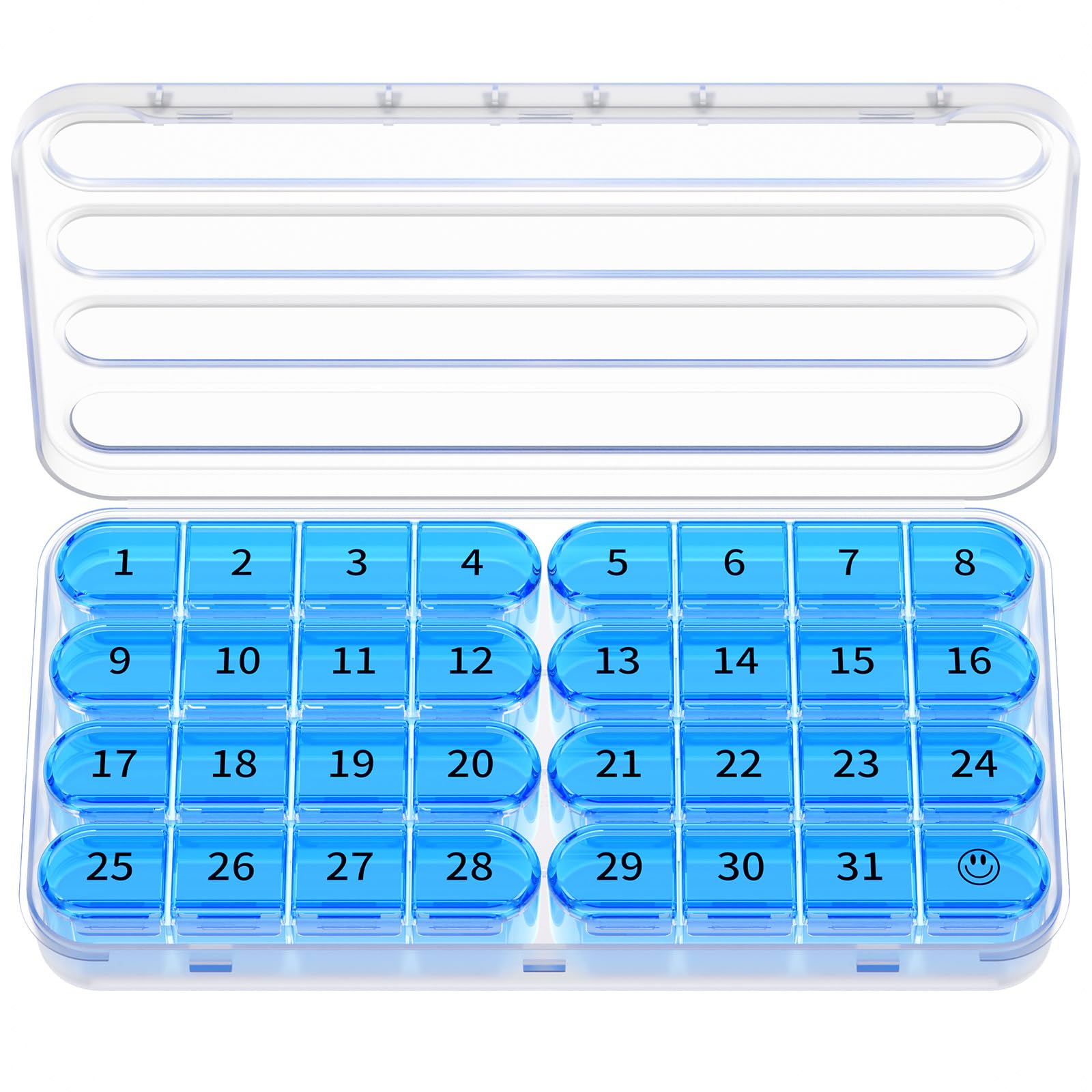 Zoksi Monthly Pill Organizer 1 Times a Day, 30 Day Pill Box Organizer,One Month Pill Case for Travel, 31 Day Daily Medcine Conta