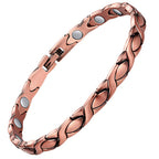 Feraco Copper Bracelet for Women 99.99% Solid Copper Magnetic Bracelets, Unique X Shape Links, Magnetic Field Therapy Jewelry Gi