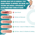 Silicone Scar Sheets,Silicone Scar Tape For Surgical Scars,0.55mm Thicked Silicone Scar Removal Strips For Surgical,C-Section,Tu