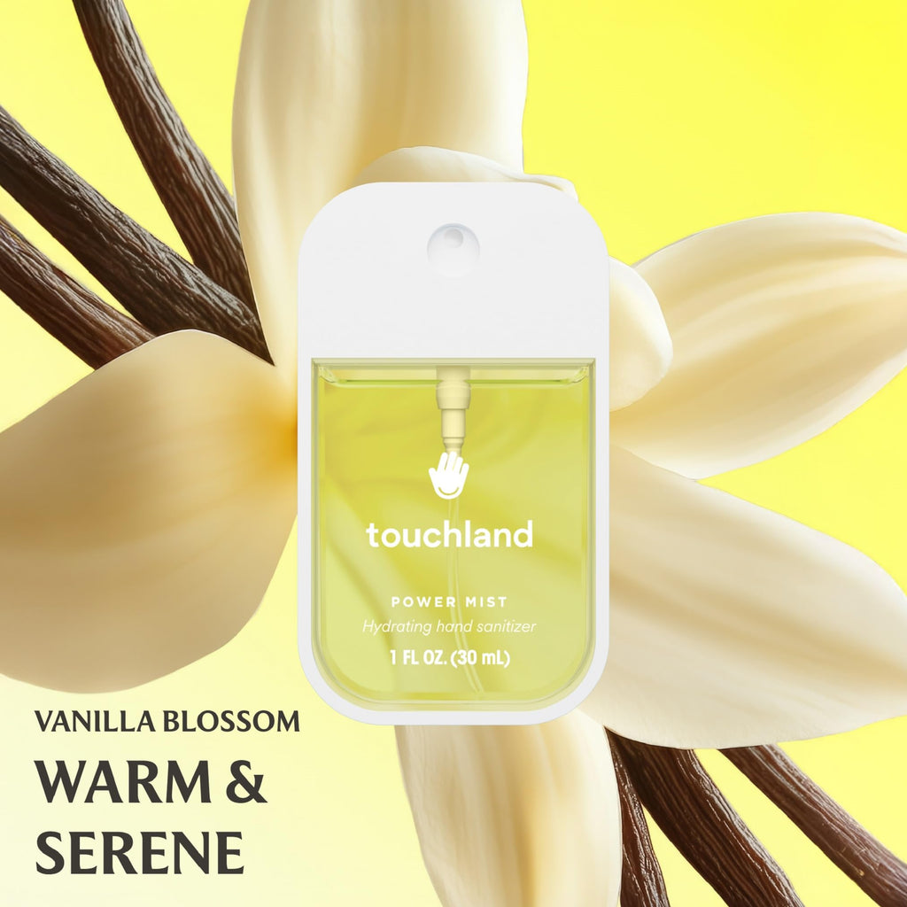 Touchland Power Mist Hydrating Hand Sanitizer Spray, BLOSSOM Trio Set (Lavender, Vanilla, Rainwater), 1 FL. OZ. Travel Size (Set
