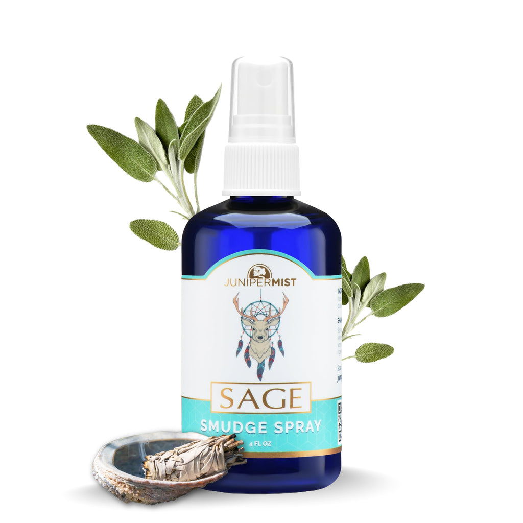 White Sage Smudge Spray (4oz) - Cleanse and Protect - Smudge Spray for Cleansing Negative Energy & Aura - Smokeless Sage Mist wi