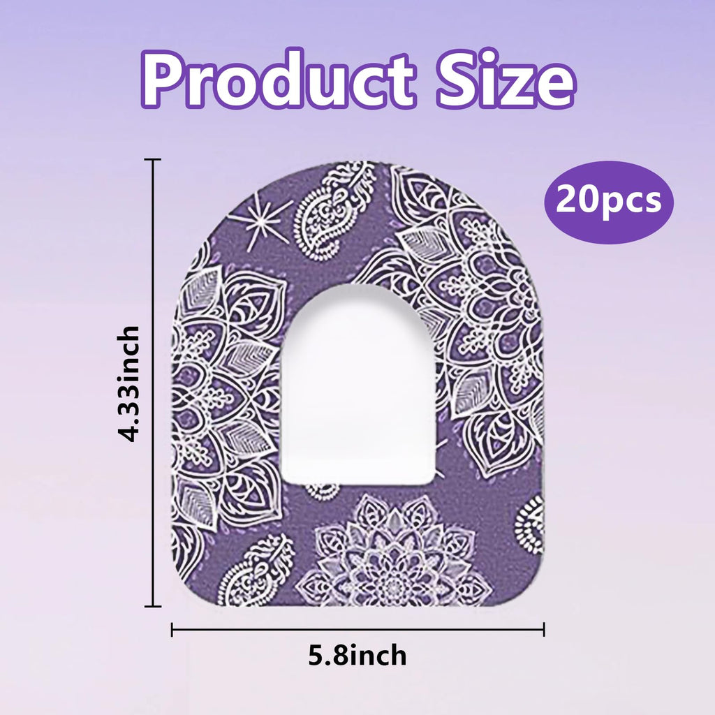 20 Pcs Adhesive Patches Compatible for Omnipod 5, Waterproof & Breathable CGM Overpatches, Pre-Cut Sensor Covers for Continuous