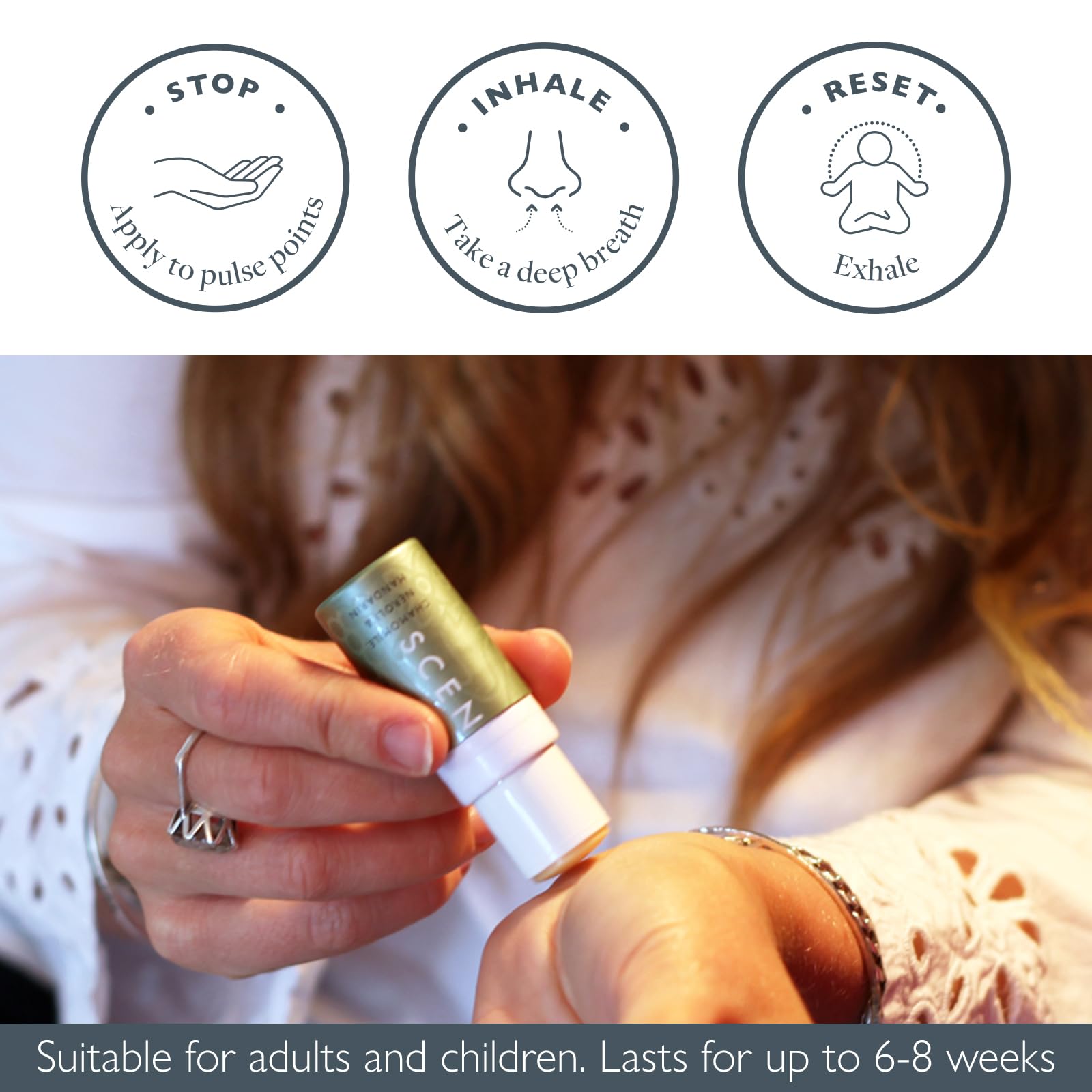 Scentered Aromatherapy Stress Relief Balm Stick - De Stress Essential Oil Roll On Calm Carry for Relaxation - 100% Natural Stres