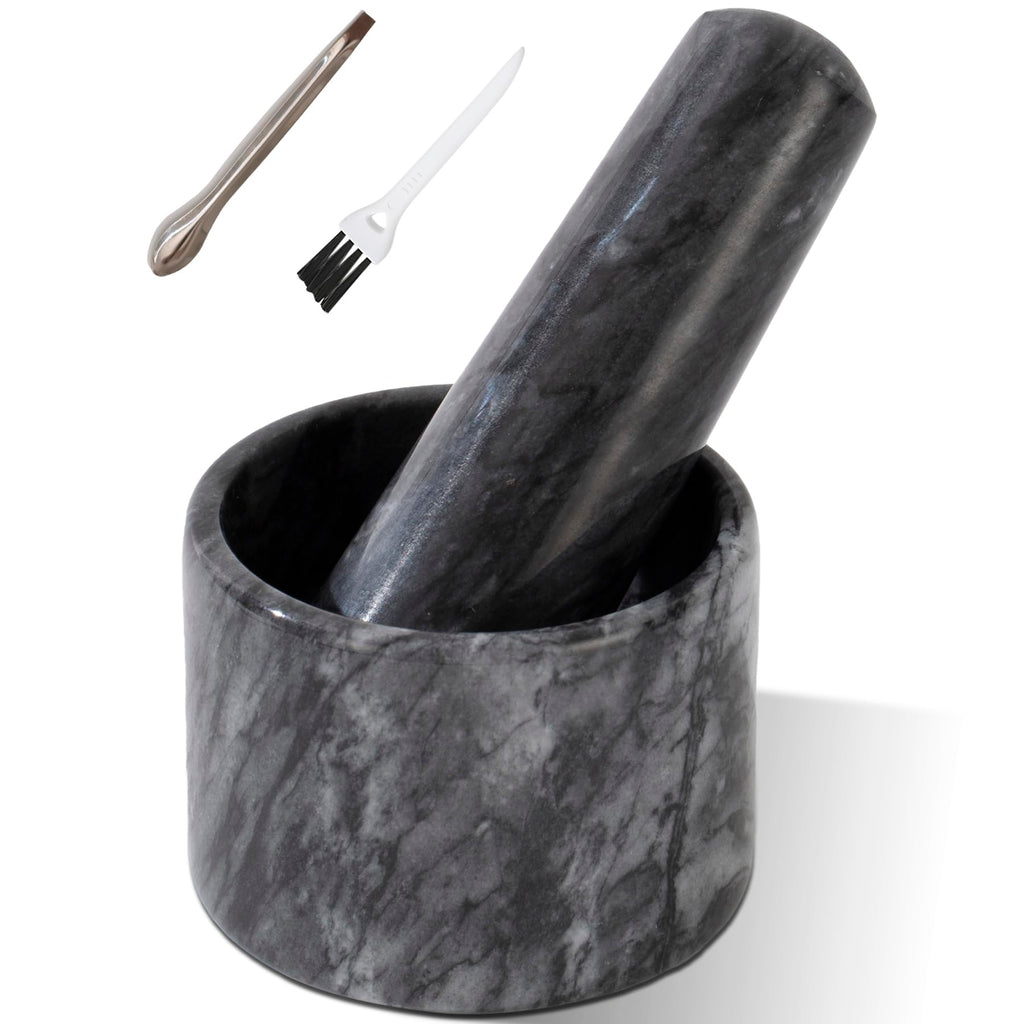 Fasolahome Pill Crusher, 3 inch Pill Crusher Grinder Fine Powder, Large Marble and Pestle Set, Arthritic Hands Pill Grinder