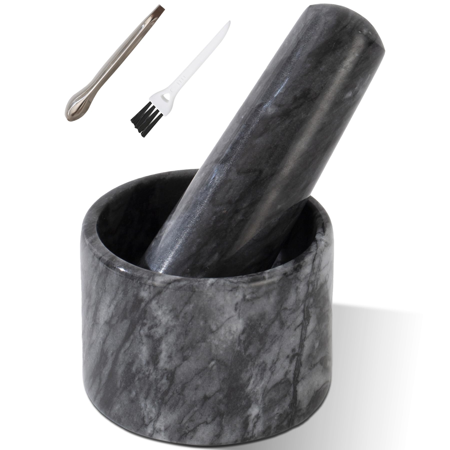 Fasolahome Pill Crusher, 3 inch Pill Crusher Grinder Fine Powder, Large Marble and Pestle Set, Arthritic Hands Pill Grinder