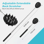 Telescoping Back Scratcher with 3Pcs Detachable Head, Valentines Day Birthday Gifts for Men Women Dad Who Have Everything, Whit