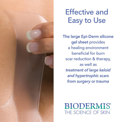 Epi-Derm Large Sheets, Premium Grade Silicone Scar Sheets for C-Section, Tummy Tuck, Hysterectomy & Cardiac Surgery Scars, Easy 