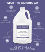BIOTONE Deep Tissue Massage Lotion, Rich Texture, Lasting Glide, Use for Swedish, Trigger Point, Sports, and Deep Tissue, Smooth