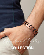 Feraco Men's Copper Magnetic Bracelet and Ring Elegant 99.99% Solid Copper Bracelets with Double-Row Strong Magnets, Magnetic Fi