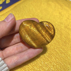 QINJIEJIE 1.8'' Large Heart Crystal Love Stone Tigers Eye Smooth Gua Sha Healing Crystals Decor Meditation Yoga Worry Stones Gem