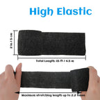 24 Rolls Black Elastic Self Adhesive Bandage Wrap, Breathable Flexible Fabric Non Woven Cohesive Bandage, Ankle Sprains Swelling
