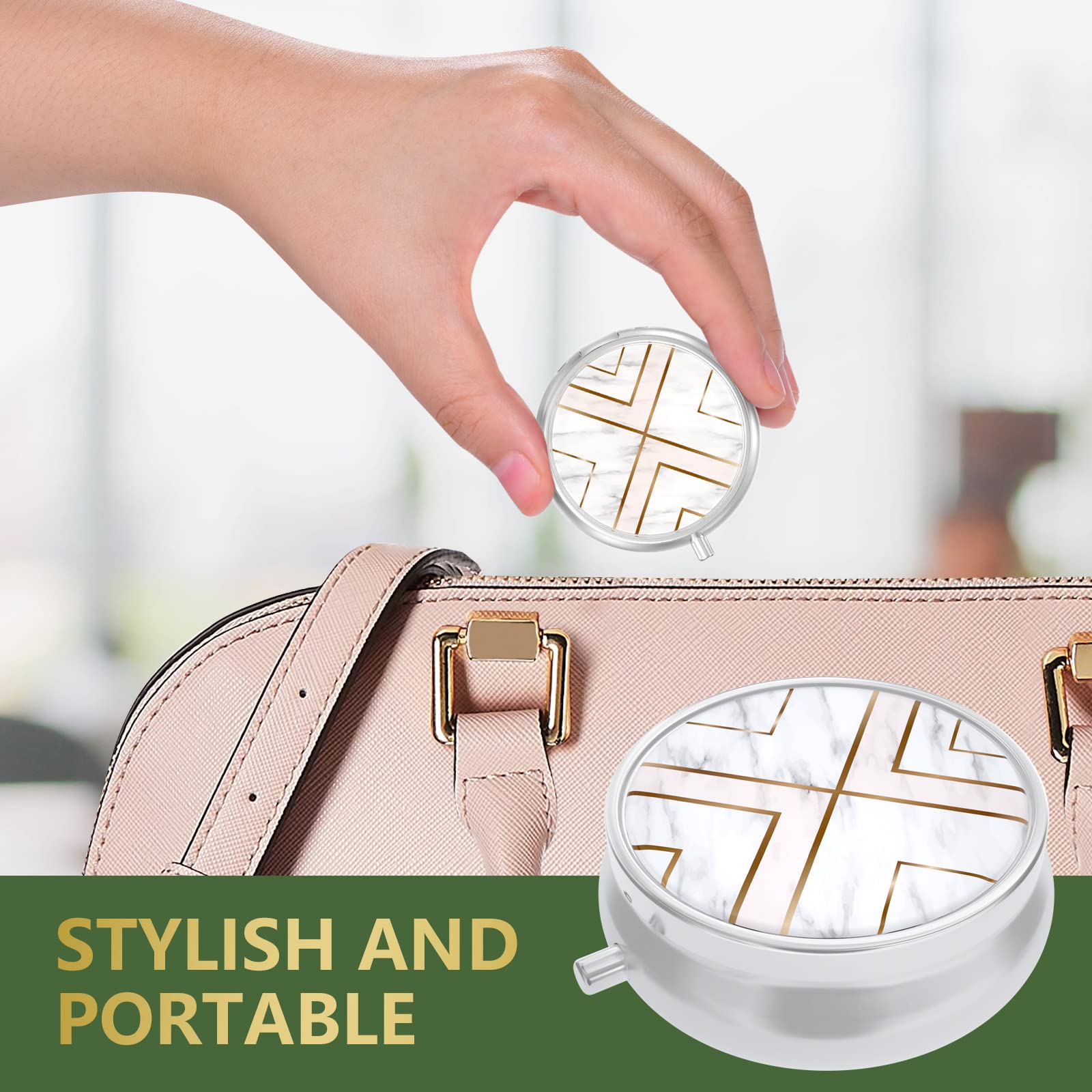 3 Pack Pill Box, Small Pill Case for Purse & Pocket, Cute Travel Medicine Organizer, Portable Medicine Container Holder to Hold