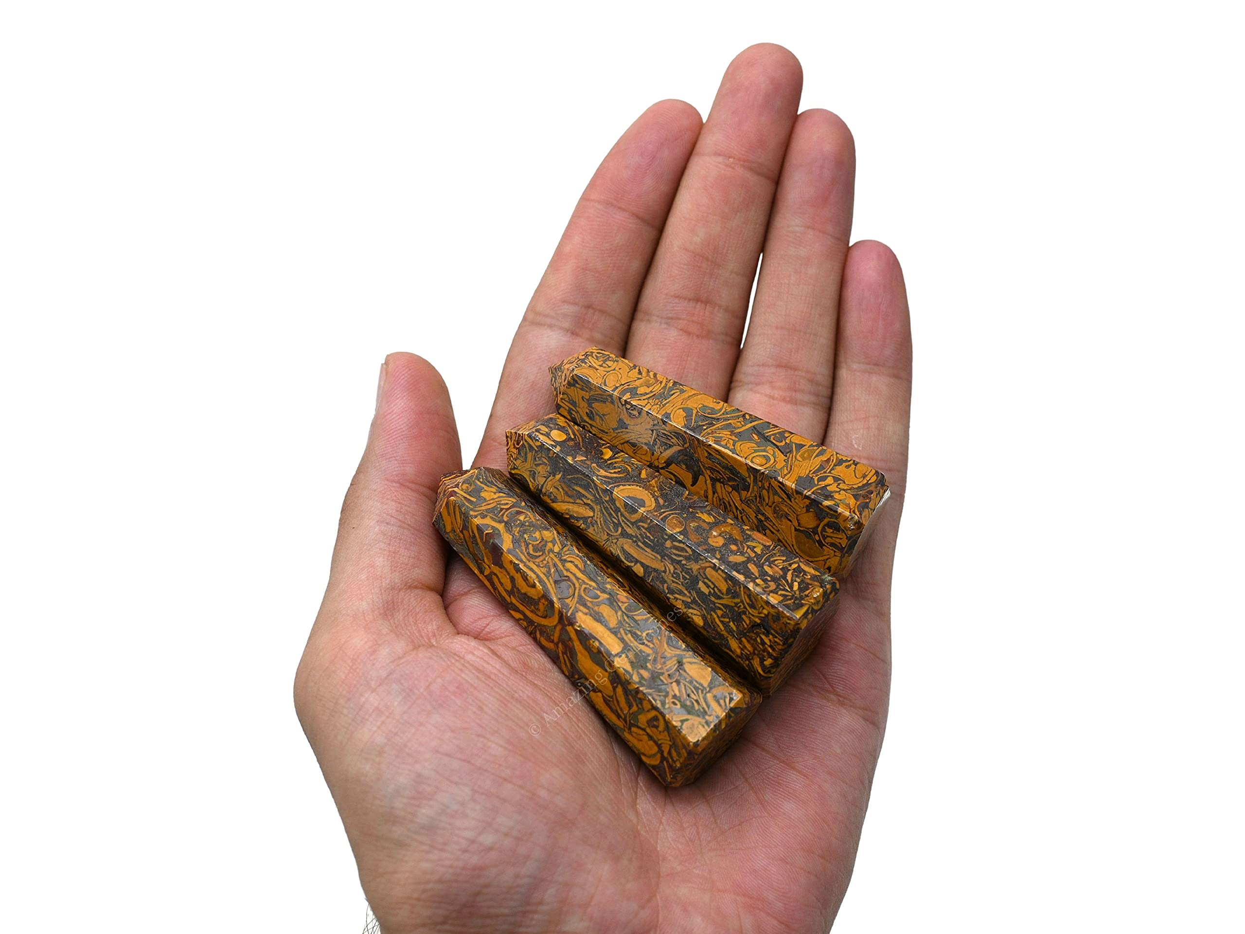 Mariyam Jasper Calligraphy Jasper Crystal Towers ~ Natural Healing Crystal Point Obelisk for Reiki Healing and Crystal Grid (2 t