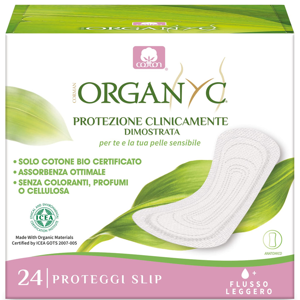 Organyc 100% Certified Organic Cotton Everyday Panty Liner, Folded, Light Flow, 24 Count, 1-Pack