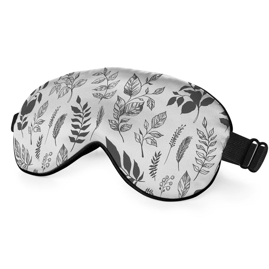 NOHSHE Leaves Sleep Eye Mask Hand Drawn Decorative Elements Silk Eye Mask Sleeping Soft Eye Shade Cover for Men Women Boy Girl A