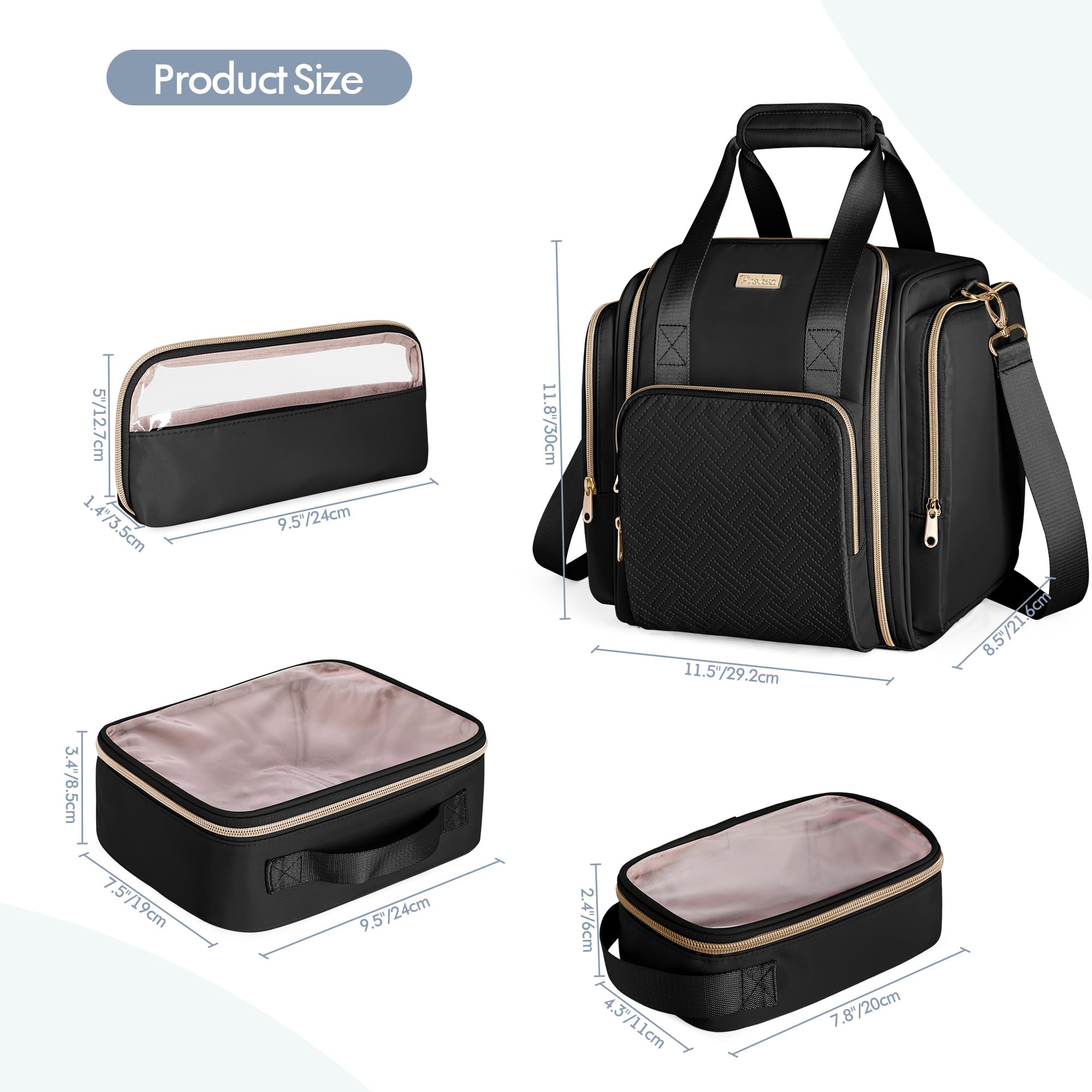 Prokva Medicine Storage Bag with 5 Removable Pouches, Pill Bottle Organizer Bag with Shoulder Strap, Large Medication Travel Bag